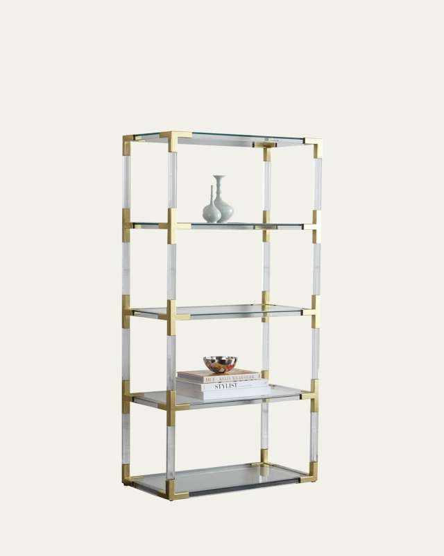 Jacques Acrylic & Brass Etagere
